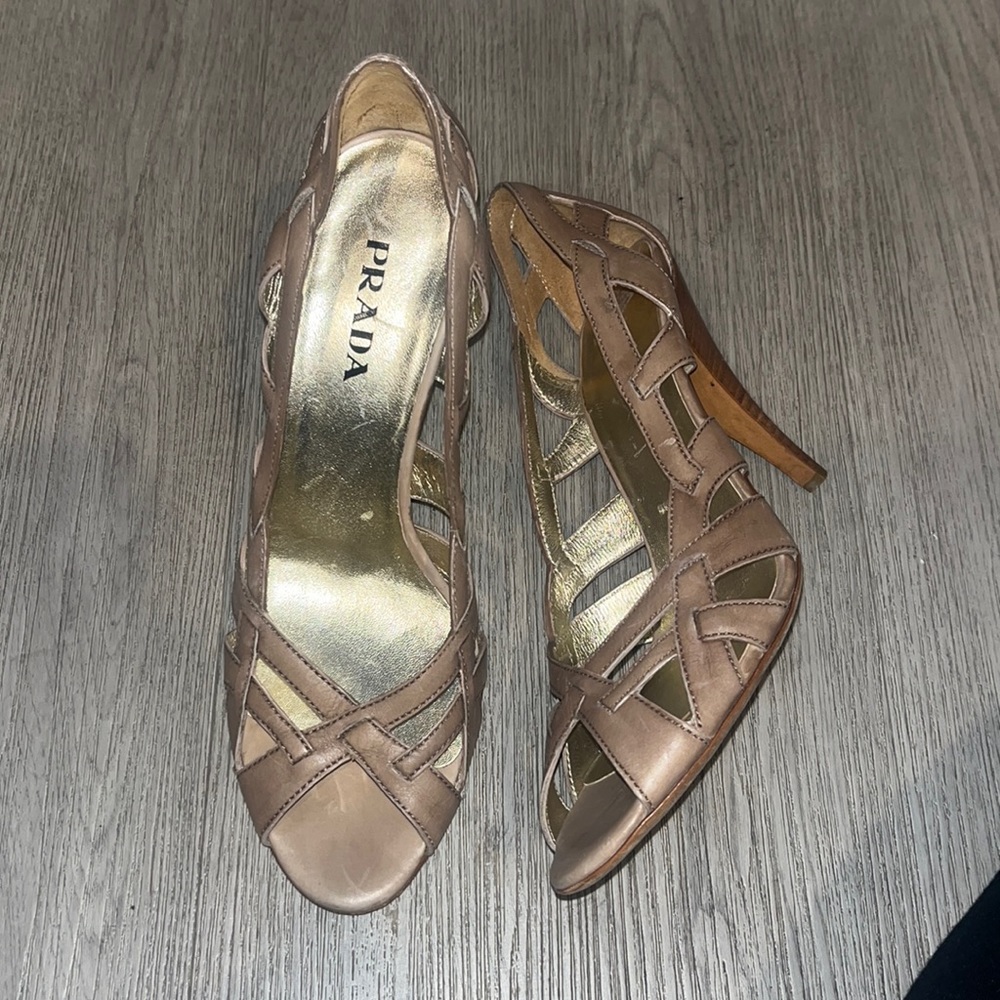 Prada Shoes | Prada Cutout Open Toe Heels | Color
